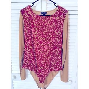 Forever 21 Plus Velvet & mesh bodysuit